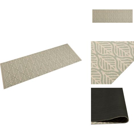 Küchenteppich Waschbar Blätter 60x180 cm Samt - Küchenläufer - Samt - PVC - Rutschfest - Waschecht (1/5)
