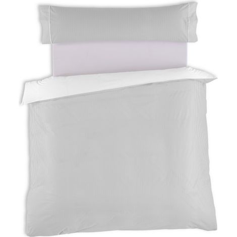Conjunto de FUNDA NORDICA y funda de almohada Greta, color perla - Cama de 105 (2 piezas) - 100% algodón - 200 hilos. Gramage: 125 (1/4)