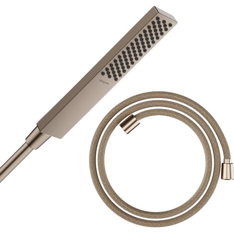 Pommeau de douche HANSGROHE Pulsify E 100 EcoSmart bronze brossé + flexible de douche HANSGROHE Designflex 160 cm bronze brossé
