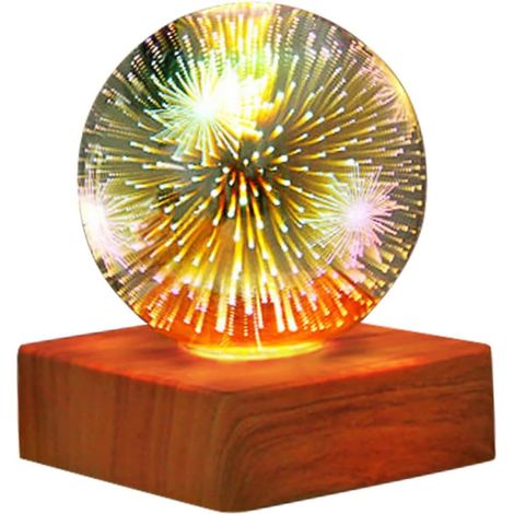 Lampe de Projection Blanche Romantique pour Chambre, Veilleuse en Plastique Forme Boule, Décoration Lumineuse de Noël pour Intérieur (1/5)