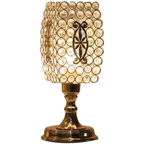 Lampe de Table Cristal Base Chrome Lumière Douce Économie Énergie Chambre Salon (1/5)