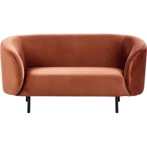 Sofa 2 Seater LOEN Velvet Orange (1/5)