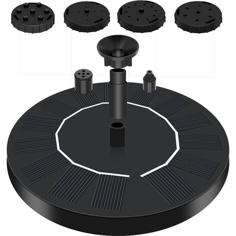 Fontaine solaire flottante ronde pour piscine extérieure, avec pompe et éclairage, diamètre 16 cm (1/5)