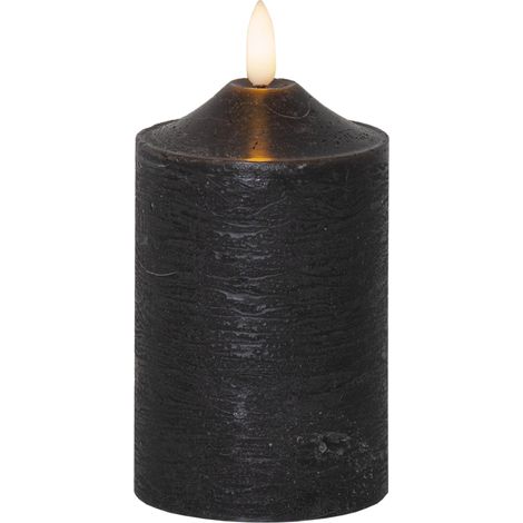 LED Echtwachskerzen -Flamme', Schwarz, Timer, 15cm (1/5)