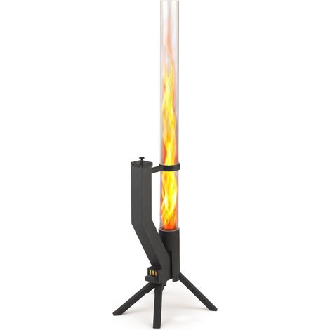 GARDENFLARE Feuerrohr – elegante Edelstahl Feuersäule und Pelletfackel - schwarz (1/5)
