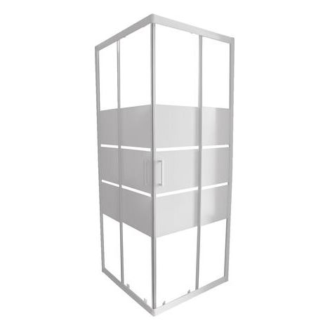 ONDEE ZEN - Porte de douche MISSI - Accès d'angle - Finition Blanc - 70x185cm (1/5)