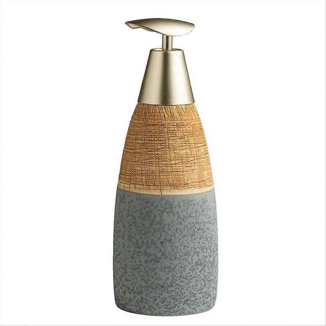 Distributeur de savon liquide en céramique de 35 cl pour la cuisine, la salle de bain et la salle de bain. Flacon distributeur rechargeable pour savon liquide, shampoing et gel douche. (1/5)