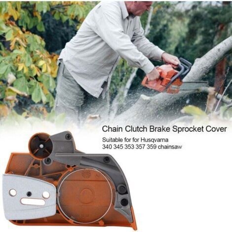 Couvercle d'embrayage de frein de chaîne pour tronçonneuse Husqvarna 340 345 346 350 351 353 357 359 EPA OEM 537107801 Pièces de rechange neuves Couvercle d'embrayage de frein de chaîne pour tronçonne (1/3)