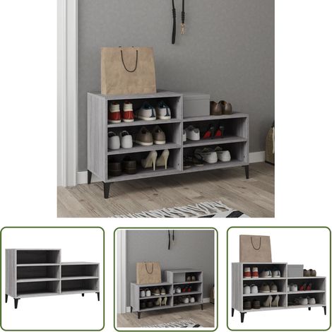 Furniture Limited - Armoire à chaussures Sonoma gris 102x36x60 cm (1/5)