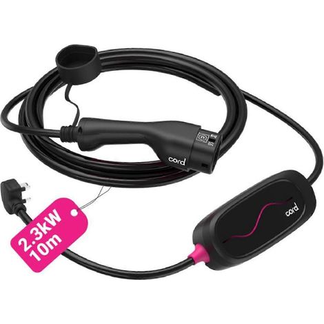 Compatible avec le chargeur portable pour véhicules électriques Cord Lite de 10 m, charge rapide 230 V, avec adaptateur secteur britannique. (1/5)