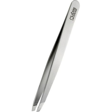 1 Pince à épiler,Acier inoxydable,Pointe biseautée,Fine,Sourcils