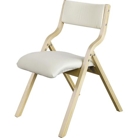 SoBuy FST40-W Klappstuhl Küchenstuhl mit gepolsterter Sitzfläche und Lehne weiß (1/5)