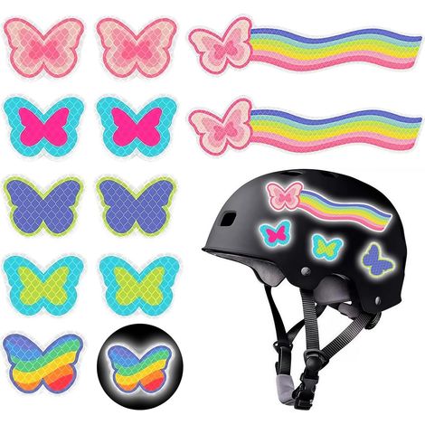 CCYKXA 12 Pieces Reflective Stickers, High Visibility, Reflective Warning Stickers for Safety Helmets, Reflective Stickers for Bicycles and Strollers (1/5)