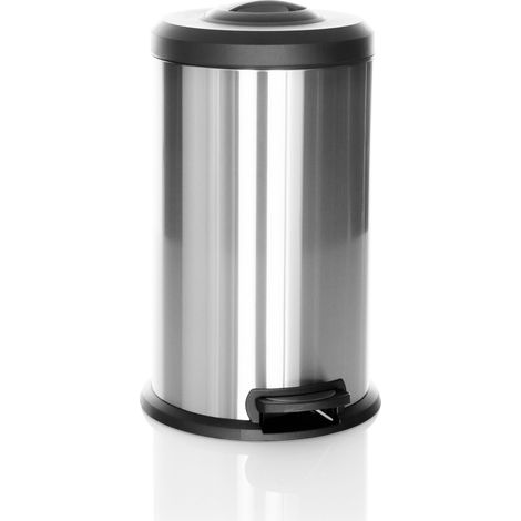 Collecteur de déchets / poubelle CLEAN X 40L acier avec dispositif de compactage intégré argent hjh OFFICE