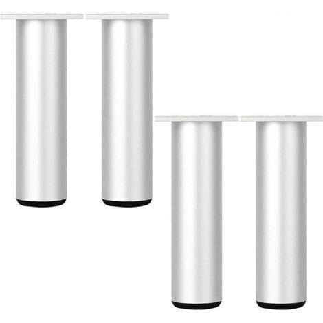 Un ensemble de 4 pieds de meubles en métal : pieds de canapé réglables, pieds de meuble-lavabo, pieds de table basse, pieds de lit et pieds de support ronds pour canapé (25 cm/9,8 pouces). (1/5)