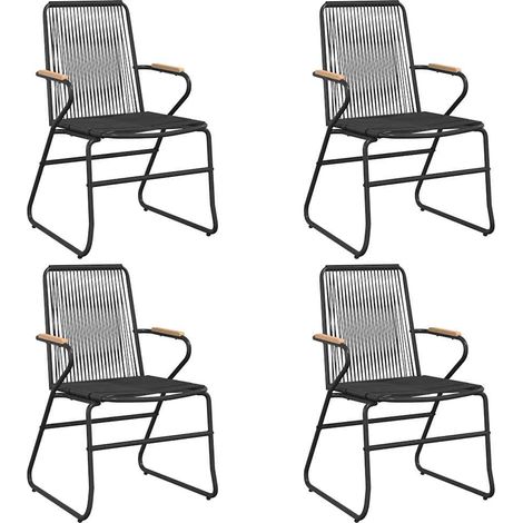 Maison Exclusive - Gartenstühle 4 Stk. Schwarz 58x59x85,5 cm PVC (1/5)