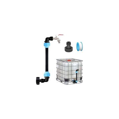 Robinet de cuve de récupération d'eau 3/4 pouce – Raccord en laiton – Polyéthylène durable – Installation facile pour réservoir IBC 1000L (1/4)