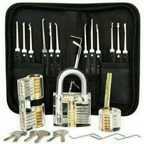 Kit de crochetage professionnel, 26 kits de signature de mot de passe avec 3 kits transparents de crochetage de cadenas