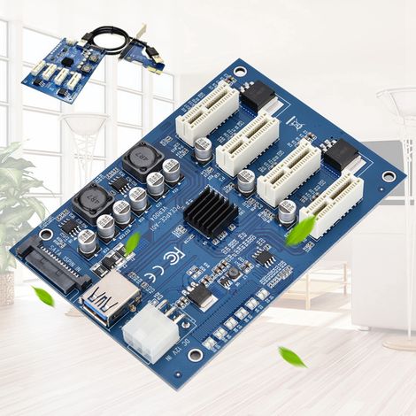 Carte d'extension PCI-E 1X vers 4X avec convertisseur USB 3.0 pour Windows - Kit d'adaptateur (1/5)
