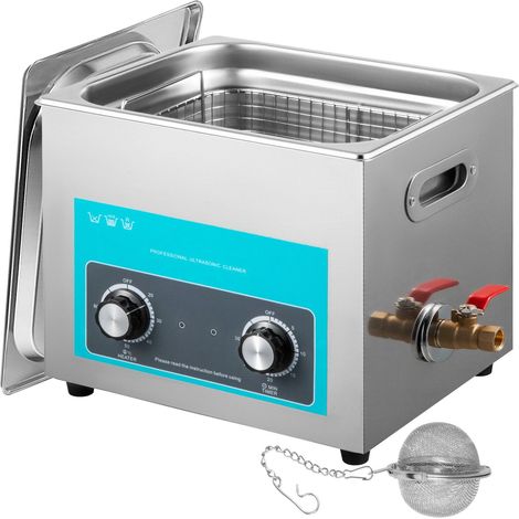 Nettoyeur à ultrasons 15 L avec minuterie et chauffage pour bijoux, lunettes, bagues, prothèses dentaires et instruments de musique. (1/5)