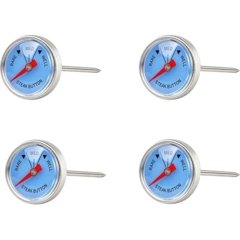 Thermomètre à 4pcs pour BBQ et Steak Thermomètre Thermomètre à Mécanique 4 , Lecture Rapide en Acier Inoxydable pour BBQ, Camping et Cuisson (1/5)