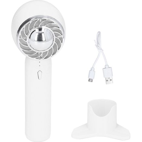 Ventilateur de Bureau Portable USB 3 Vitesses 2000mAh - Mini Ventilateur de Voyage pour École et Bureau (Blanc) (1/5)