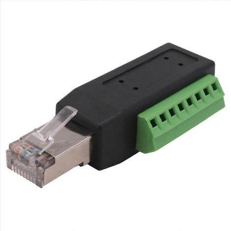 Connecteur à vis RJ45, adaptateur RJ45 mâle sans soudure vers bornier 8 broches pour Ethernet Cat5/6/7 AV (1/5)