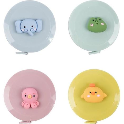 Lot de 4 mètres rubans souples rétractables pour couture et mesures corporelles, 5 m (1/4)