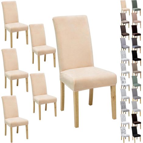 Stuhlbezüge 4/6 Stück, Jacquard, weich & dehnbar, für Esszimmer, Küche, Büro (1/5)