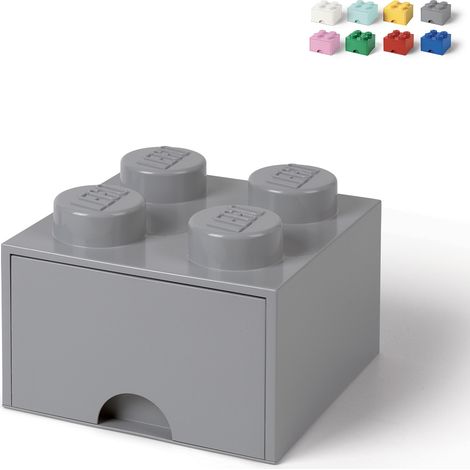 Blocco contenitore Lego con cassetto quattro grigi (1/5)