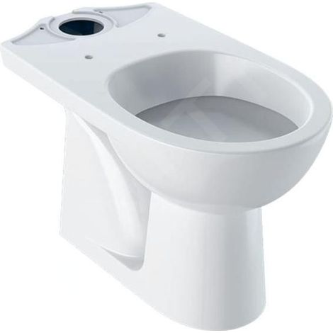 Geberit – Cuvette de WC à poser sortie verticale – Dimensions 670x360 mm – Céramique sanitaire blanche – Avec bride de rinçage (1/2)