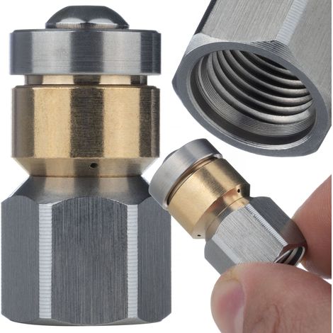 Ugello Rotante N11 – 3 Getti Posteriori  Filettatura Interna 1/4", Pressione Max 350 Bar  Compatibile con Idropulitrici Karcher, Lavor