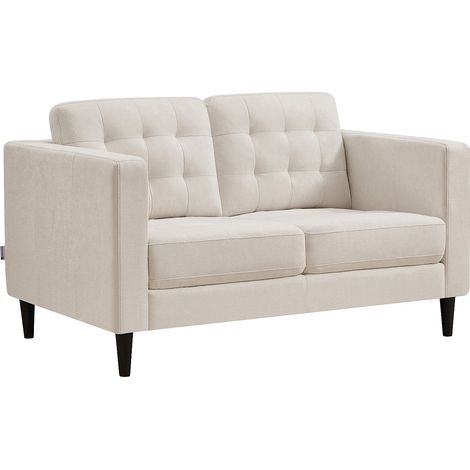 Divano 2 posti in tessuto beige - DIBALU