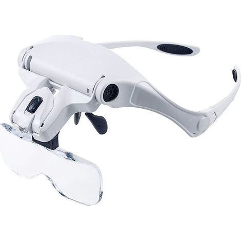 Loupe Lunettes avec Éclairage LEDLunette Loupe avec 2 Lumières LED Frontale Grossissantes Casque Loupe1x à 3.5X Zoom Electronique, Bijoux,Montres (1/4)