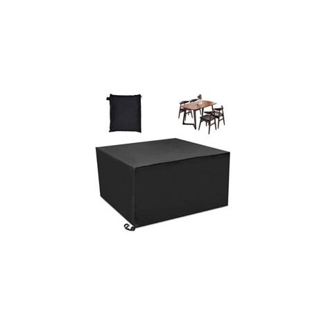 Litzee – Funda protectora para muebles de jardín – Impermeable y a prueba de polvo – Poliéster Oxford 123x123x74 cm – Cordón telescópico – Crezuo