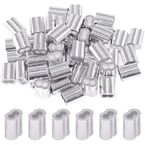 Lot de 200 manchons à sertir en aluminium 2,5 mm pour câble métallique et câble (200 pièces) (1/5)