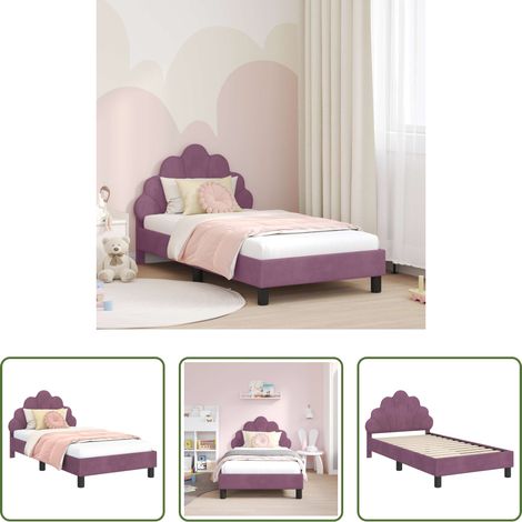 vidaXL Lits avec poches - Cadre de lit pour enfants avec tête de lit Pourpre 80 x 160 cm (1/5)