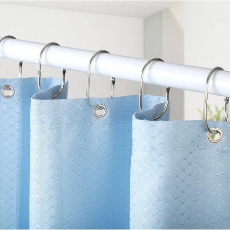 Anneau ovale à fermeture par encliquetage – Argent (lot de 1) – Convient aux rideaux de douche et aux tentures (1/4)