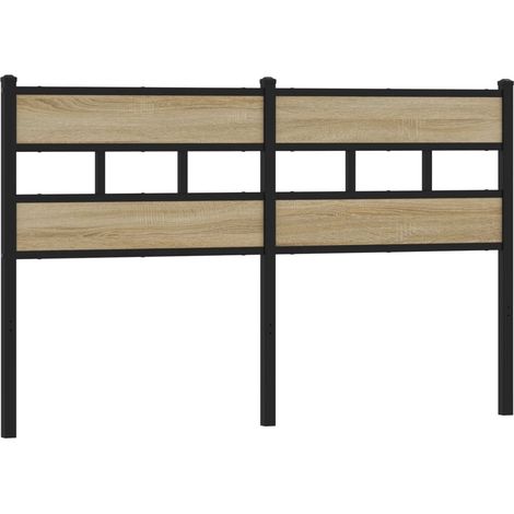 vidaXL Tête de lit de remplacement chêne sonoma 140 cm fer et bois d’ingénierie (1/5)