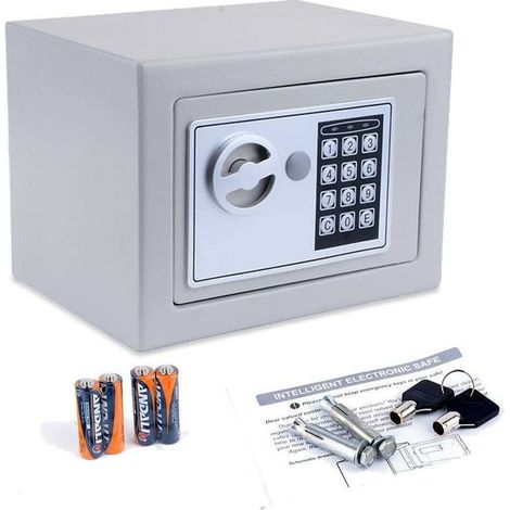 Cassaforte di sicurezza da parete per gioielli, contanti, batterie, digitale, elettronica, argento - Argento