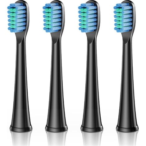 Têtes de rechange pour brosses à dents électriques pour enfants DT-KE6 et DT-KE7 - Lot de 4 (Noir) (1/5)