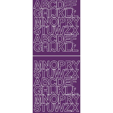Lettere adesive autoadesive da 3,5 cm, colore viola lucido.