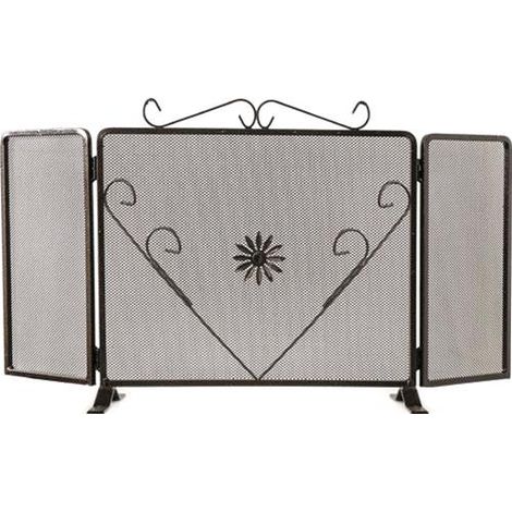 SCHERMI PARASCINTILLE IN FERRO BATTUTO CUORE FIORENTINO CM.110X60H CAMINETTO