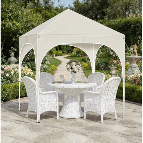 Pavillon Faltpavillon klappbar 2 m mit Seitenwänden HAVRYA (1/4)