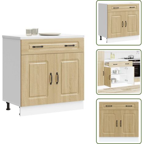 Armoire de cuisine Kalmar chêne sonoma bois d'ingénierie - Armoire De Cuisine - Armoires De Cuisine - Meuble Bas D'évier - Meuble Bas D'évier De Cuisine