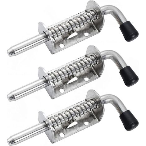 Set mit 3 robusten Edelstahl-Federriegeln – Federriegel – Für viele Anwendungen – Ideal für Türen, Fenster, Schuppen und Garagen (1/5)