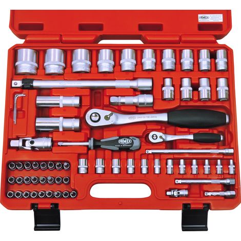 FAMEX Coffret de douilles, Boîte à outils de mécanicien 66 pièces - PROFESSIONAL, 580-16