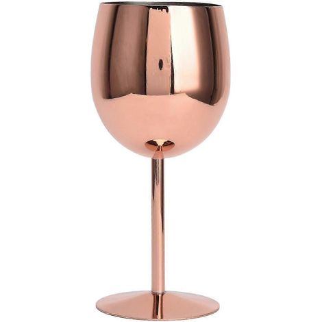 Verre à vin rouge 350 ml en acier inoxydable titanisé, idéal pour cocktails et champagnes, parfait pour la cuisine, les fêtes et les bars. (1/5)