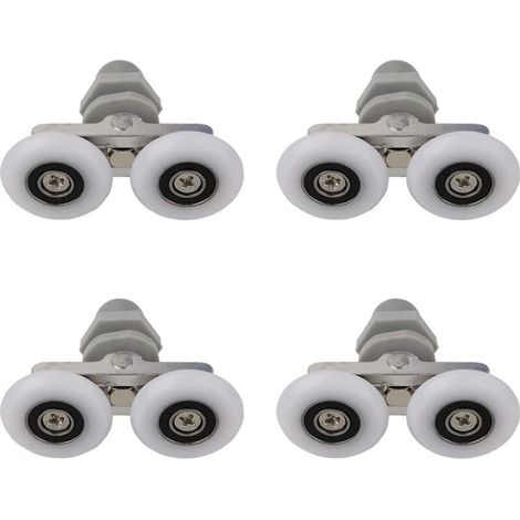 Roulettes de porte de douche double coulissantes, pièces de rechange 25 mm, lot de 4 (1/5)