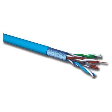 Câble Ethernet catégorie 6 F/UTP CAE Multimedia Connect, Bleu, 100m LSZH Sans terminaison LSZH ( Prix pour Bobine de 100 Mètres )